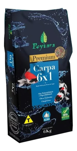 Ração Poytara Premium Carpa 6x1 - 6kg Full