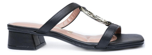Tamanco Vizzano Salto Baixo Detalhe Feminino - Preto