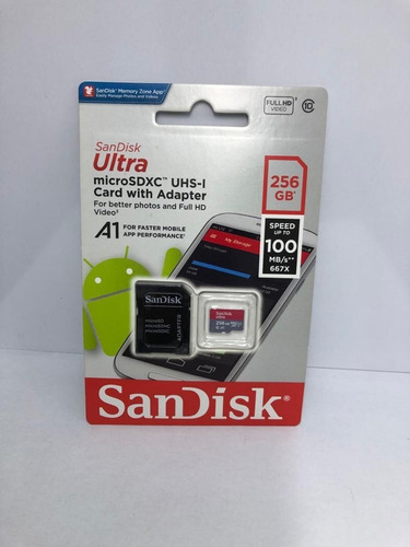 Memoria Microsd Sandisk Ultra 256gb Clase 10 Somos Tienda