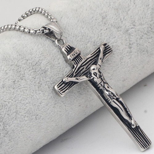 Colar Masculino Com Pingente Crucifixo Vintage
