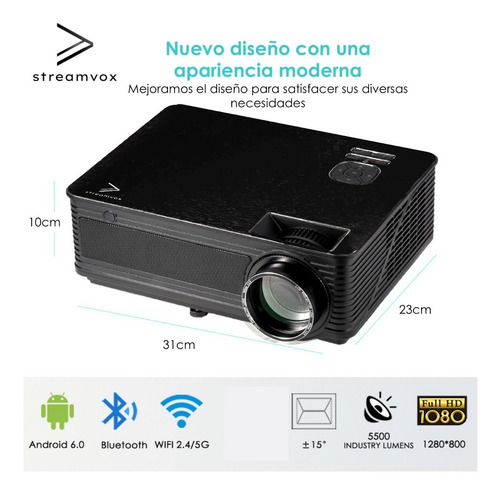 Proyector Profesional Android Con Bluetooth 3800 Lumens Full Hd Srs