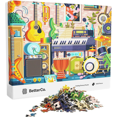 Betterco. ¡feeling Groovy Music Room Puzzle Con Guitarras, T