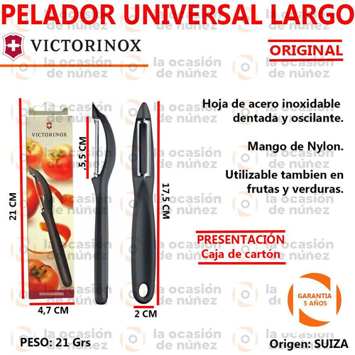 Pelapapas Victorinox Pela Papas Largo Frutas Suiza Acero Ino