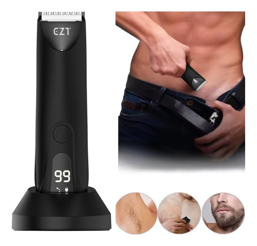 Rasuradora Eléctrica Corporal Zona Intima Para Hombre Cortadora Pelo Sin Dolor Recargable Luz Led Maquina Para Afeitar Afeitadora Vello Impermeable EZT