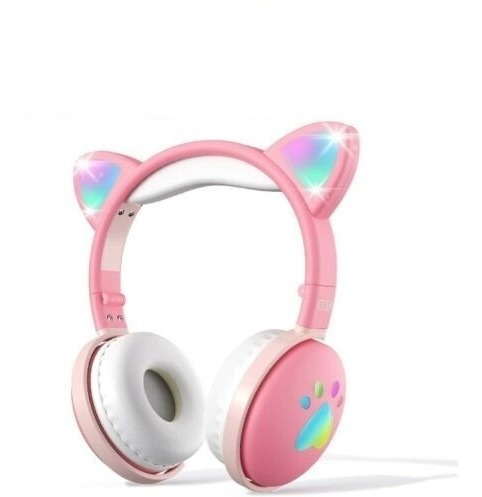 Audifonos Cat Ear Orejas De Gato Rosa Con Blanco Mas Vendido