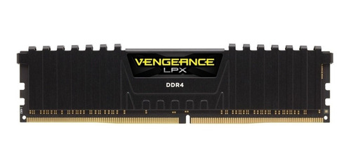 Imagen 1 de 3 de Memoria RAM Vengeance LPX gamer color black  16GB 1 Corsair CMK16GX4M1A2400C14
