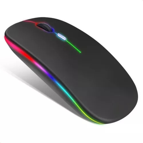 Mouse Mk6800 Sem Fio Recarregável Led Carregador Bateria Cor Preto Preto