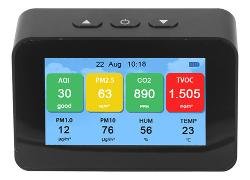 Monitor De Calidad Del Aire, Pantalla De Tiempo, Co2, Pm2.5,