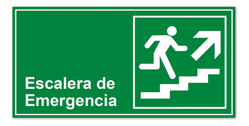 Señalética 34x17cm - Escalera De Emergencia Arriba