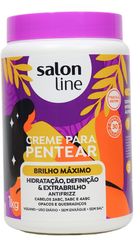 Creme Para Pentear Cabelo Brilho Máximo Salon Line 1kg