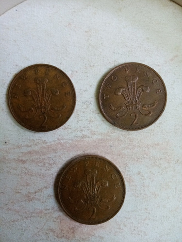 Imagen 2 de 2 de Monedas New Pence 2 Del Reino Unido De 1971 Y La Otra 1975