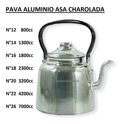 Pava Gastronómica N 22 Aluminio Reforzado Mango Charol 4,2 L