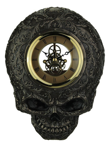 Reloj De Pared Decorativo Con Calavera Steamp