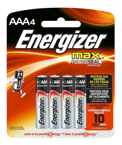 Pilas Energizer Aaa X 4 Unidades Original Envio Gratis