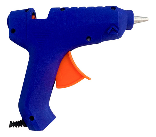 Pistola De Cola Quente Grande Botão Desligar E Ligar Bivolt Cor Azul 127 A 220