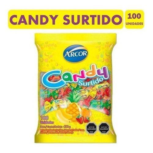 Caramelos Masticable Candy Surtidos De 100 Unidades