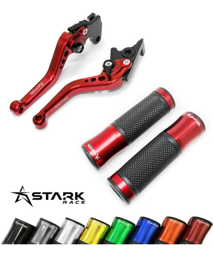 Kit Manopla Luva Manete Esportivo Stark Cg Titan 160 Disco