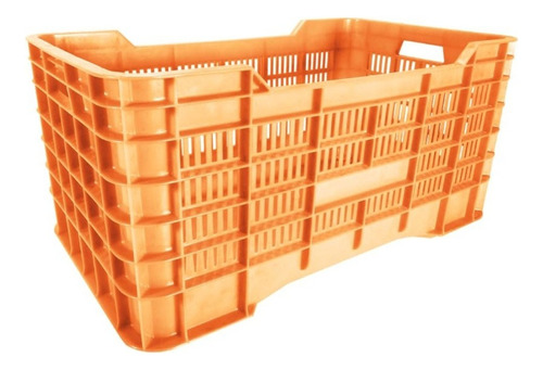 Caja De Plastico Gigante Calada Naranja