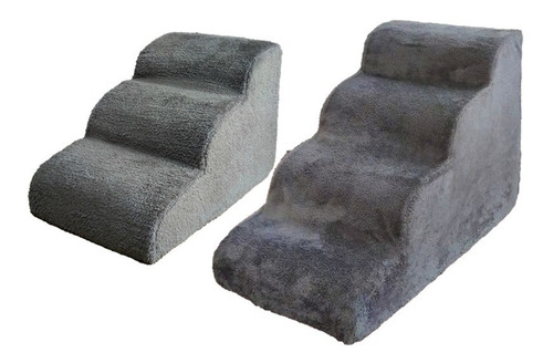 Escalera 3 Niveles Para Mascotas Antideslizante Comoda Color Gris