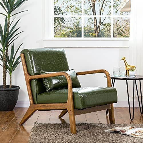 Mueble - Glitzhome Mid Century Hunter Sillón Con Acento Verd