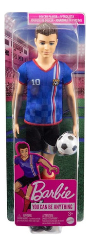 Boneco Ken Jogador De Futebol Camisa Azul Mattel Hcn15