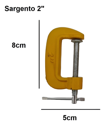 Kit 3 Grampos Sargento Tipo C 1 2 3 Polegadas Multiuso Aço