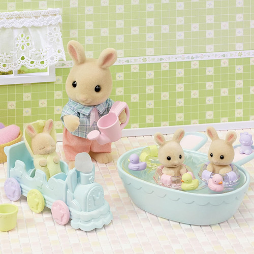 Calico Critters Set Bebes, Tina De Baño Y Tren Ternurines