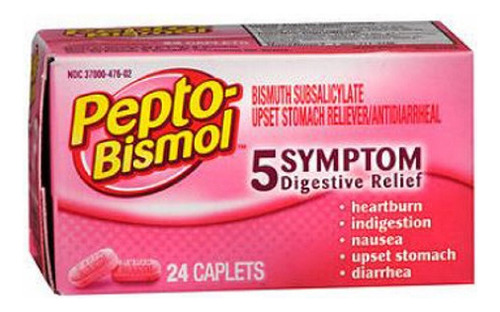 Píldoras De Pepto-bismol Aliviar Dolor Estomacal, 24 Uds.