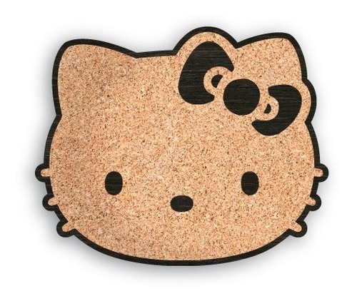 Pizarra Corcho Base Madera 37,5x30,6 Hello Kitty Gato Cat