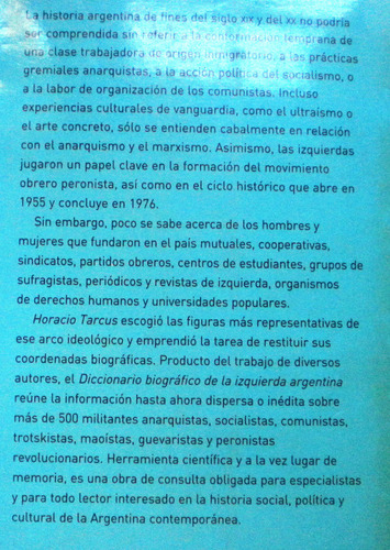 Tarcus / Diccionario Biográfico De La Izquierda Argentina