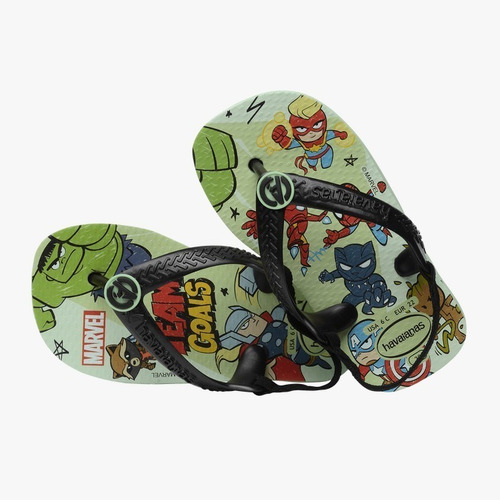 Imagem 3 de 4 de Havaianas Infantil Com Elástico Menina Menino Bebe Marvel