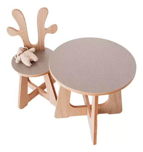 Saga mesa infantil cuadrada de madera