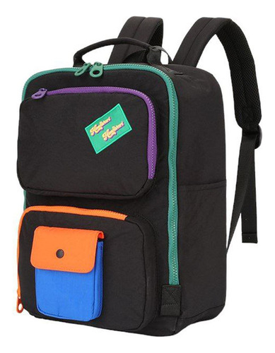 Mochila Impermeable Himawari Mod 8029 Negra, Naranja Y Azul