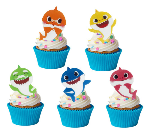 36 Piezas Comestibles Para Cupcakes De Tiburn, Decoracin De 