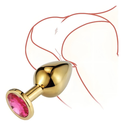 Plug Anal Joya Dorado Dilatador Inexpulsable Set X3 Tamaños