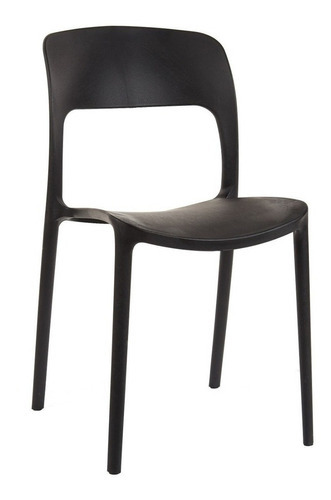 Imagen 2 de 7 de Pack De 4 Sillas De Comedor Nina Apilable Reforzada Color De La Estructura De La Silla Negro
