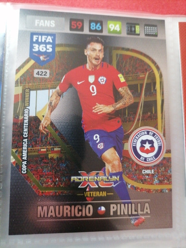 Carta Adrenalyn Mauricio Pinilla - Fifa 365 2017 - Veterano