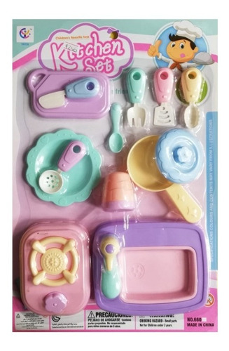 Juego Set De Cocina Kitchen Niño Niña 12 Piezas Super Oferta