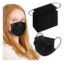 Comprar 100 Máscaras Faciales Desechables Negras, Máscaras Faciales