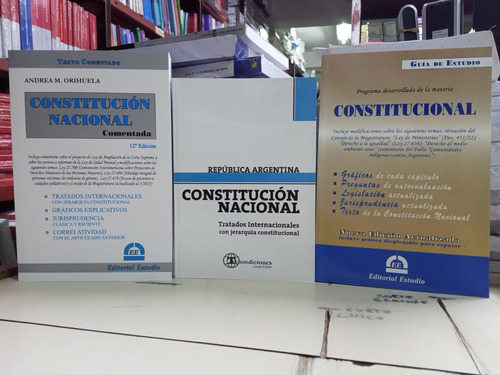 Combo Constitucion Comentada + Guia De Estudio + Const. Nac
