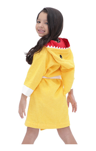 Roupão Infantil Tubarão Amarelo - Quimera Kids
