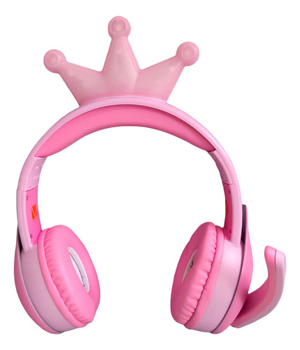 Audifonos Gamer Bluetooth Luz Led Corona Bej-104 Color Rosa
