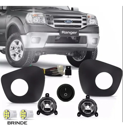 Kit Farol Milha Auxiliar Ford Ranger 2010 2011 2012 Grade