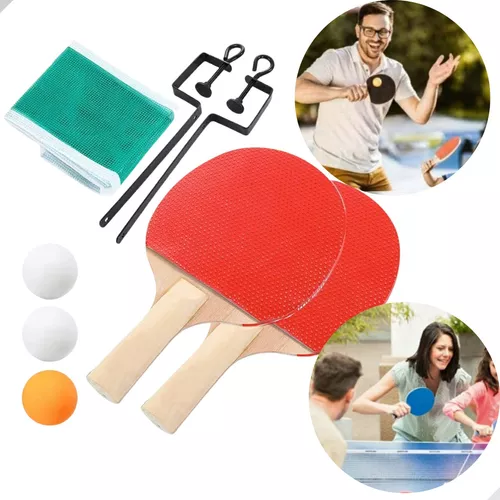 Kit Ping Pong/Tenis de Mesa Com 3 Bolas e 2 Raquetes - 1 Fit