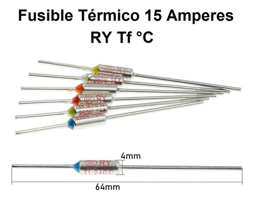 4x Pack Fusible Térmico 15a Ry Tf 115°c (alt Aupo)
