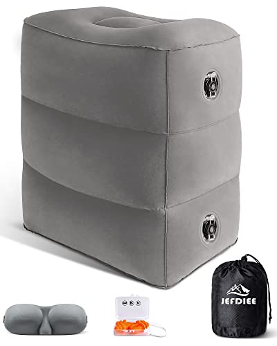Jefdiee Almohada Reposapiés Inflable De Viaje, Para Niños