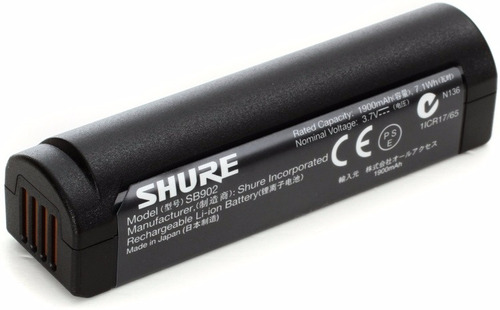 Shure Sb902 Bateria Litio Recargable P/ Sistema Inalambrico