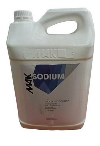 Mak Sodium Cloro Liquido Piscinas 5lt Hipoclorito De Sodio