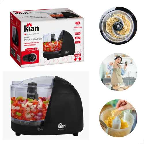 Mini Processador De Alimentos 500ml Elétrico Pica Alimentos Cor P...