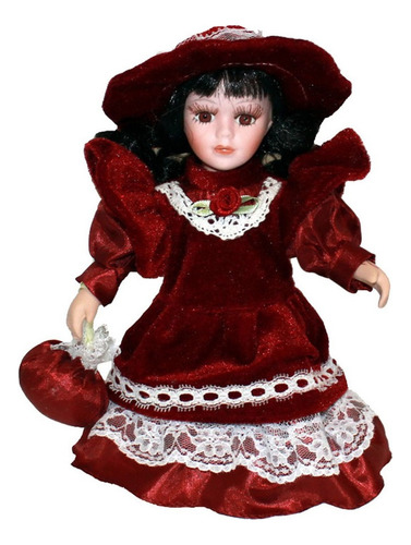 Muñecas De Porcelana Coleccionables Rojas .